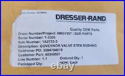 BRAND NEW Dresser-Rand 1A2733-3 Governor Valve Stem Bushing T-5326 + Warranty