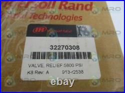 Ingersoll Rand 32270308 Pressure Relief Valve 5800psi Factory Sealed